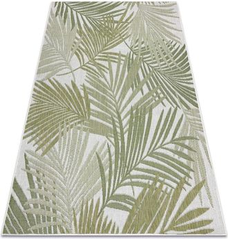 RugsX Rugsx - Carpet sisal sion Palm leaves, tropical 2837 Flat woven ecru / green green 140x190 cm