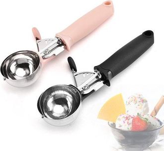 OEM Cuchara Para Helado De Aluminio Negro Con Revestimiento Antiadherente - 18,5 Cm, Cabezal De 4 Cm, Para Helados Duros Y Postres