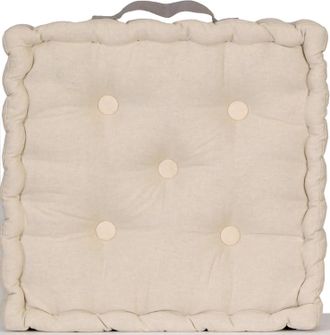 OEM Coj&iacute;n De Suelo De 40x40 Cm Con Asa En Contraste, Cuadrado, Color Beige