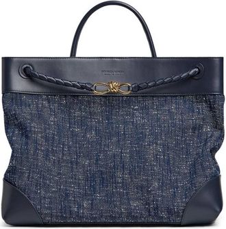 Bottega Veneta Large Andiamo Denim Top Handle Bag