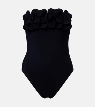 Karla Colletto Tess floral-appliqu&eacute; swimsuit