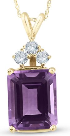 Pompeii3 14K Yellow Gold 7 1/8ct Amethyst & Diamond Solitaire Pendant