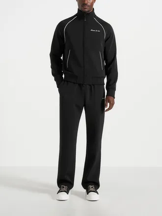 Mani&egrave;re De Voir Signature Piped Track Jacket in Black at Nordstrom, Size X-Small