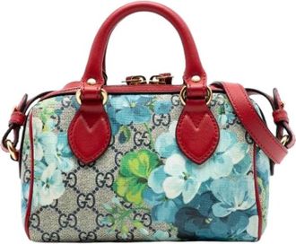 Gucci Pre-owned Canvas Satchel - Dames - Vintage Handtas - Beige - ONE Size - Leer - Vintage