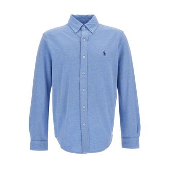 Polo Ralph Lauren Casual Shirts, male, Blue, Size: 2XL Custom Fit Button-down Shirt