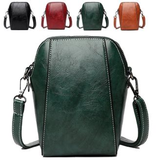 Generic Womens Soft Leather Mobile Phone Bag messenger Bag,Leather Crossbody Phone Purse with Adjustable Strap,Water-Resistant PU,Multiple Card Slots,for Dail