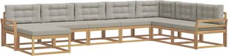 vidaXL Conjunto De Sof&aacute;s De Exterior 8 Uds. Blanco Y Gris Claro Vidaxl