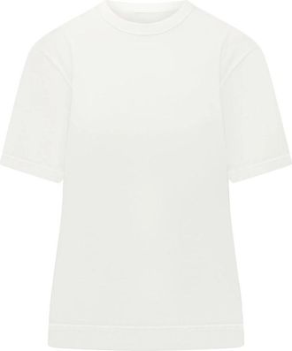 Ami Classic Fit T-shirt met Ronde Hals - Dames - T-shirts - Wit - 2XS - Katoen - Tops