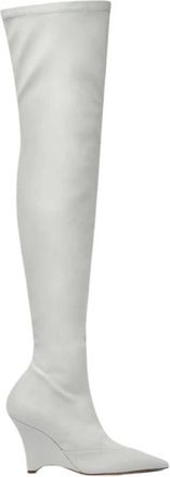 Scarosso Marta I Laarzen - Dames - Over de knie laarzen - Grijs - 38 EU - Leer - Schoenen