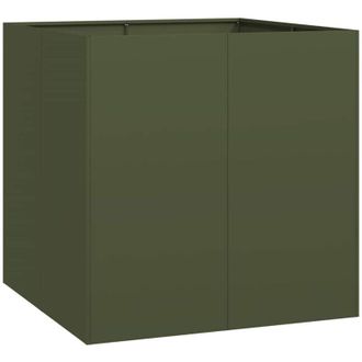 vidaXL Jardinera Acero Verde Oliva 80x80x80 Cm Vidaxl