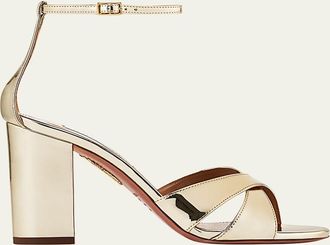 Aquazzura Divine Metallic Crisscross Sandals