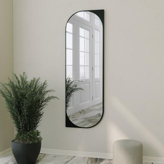 Dmora Espejo Burgio, Forma Rectangular, Tipo De Pared, Estructura Transparente, 52x152h Cm Negro