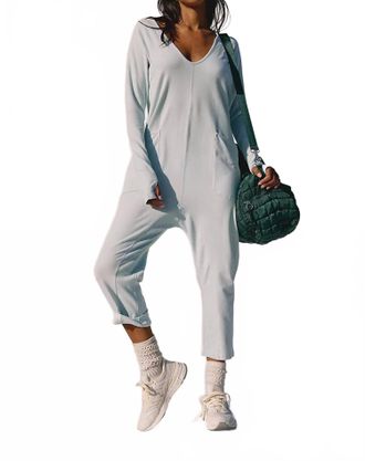 Free People Hot Shot Long Sleeve Onesie In Arctic Snow