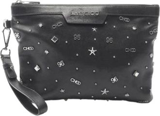 Jimmy Choo London Pre-owned Clutches, female, Black, Size: ONE SIZE Pre-owned Leather Clutch