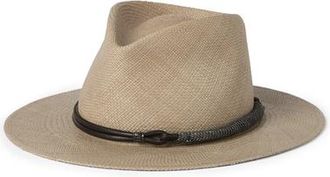 Brunello Cucinelli Straw fedora in Beige at Nordstrom, Size X-Small