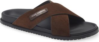 Dolce & Gabbana Slide Sandal in Ebano/cioccolato at Nordstrom, Size 41