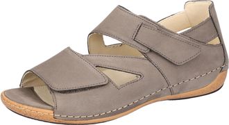 Waldl&auml;ufer Sandale WALDL&Auml;UFER HELIETT, Damen, Gr. 5,5 (38,5), grau (taupe), Nubukleder, unifarben, Schuhe Sandale, Keilsandalette, Sommerschuh, Komfortschuh, Kle