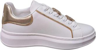 Alviero Martini 1A Classe Gladde leren sneakers met Geo Classic banden - Dames - Sneakers - Wit - 38 EU - Leer - Schoenen