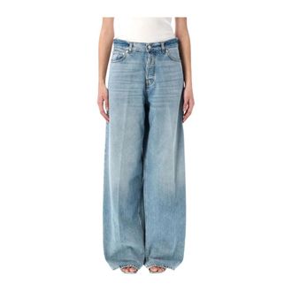 Haikure Water Color Wide Leg Jeans - Dames - Loose Fit Jeans - Blauw - W24 - Katoen - Jeans