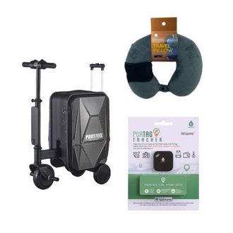 Pursonic Smart Travel Set Electric Luggage, Purtag Tracker & Memory Foam Pillow in Multicolor at Nordstrom