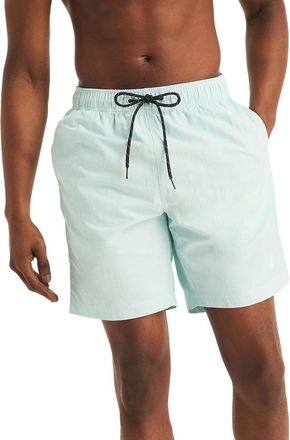 Nautica Swim Trunks Mens Reel Aqua Quick Dry Drawstring Waist Beach FTS752