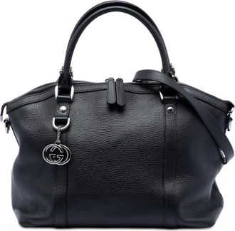 Gucci Pre-owned Gucci Leather GG Charm Dome Satchel Ladies 341503 520981