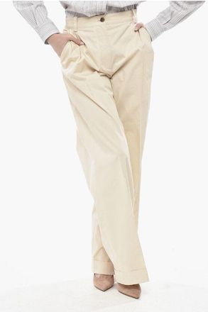 Maison Kitsun&eacute; Cotton Two-Pleat Pants with Turn-Ups size 40