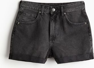 H&M Jeansshorts High Waist - Schwarz