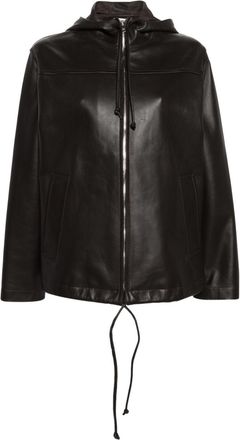 Bottega Veneta Hooded Leather Jacket - Womens - Cotton/Lambskin