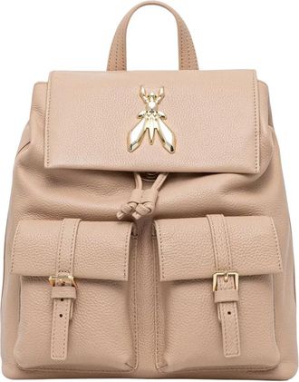 Patrizia Pepe Fly Backpack - Dames - Rugzakken - Beige - ONE Size - Leer - Tassen