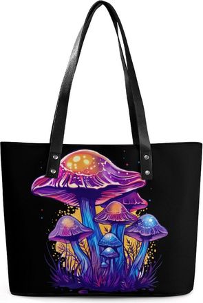 Generic Magic Mushrooms Tote Bags for Women Cute Shoulder Purses Handbags