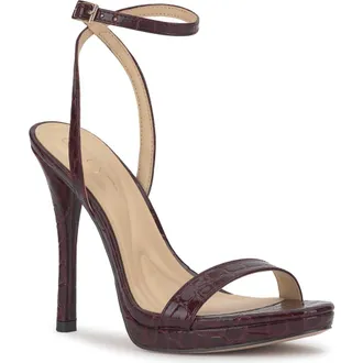 Jessica Simpson Divra Ankle Strap Stiletto Sandal in Cherry Mahogany at Nordstrom, Size 6.5