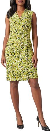 Kasper Sleeveless Faux Wrap Dress in Lily White Multi at Nordstrom, Size 16