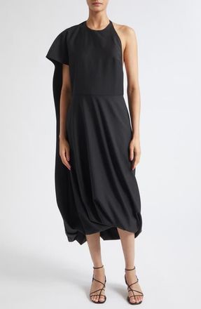 R&oacute;he Twisted Cape Dress in Black at Nordstrom, Size 38