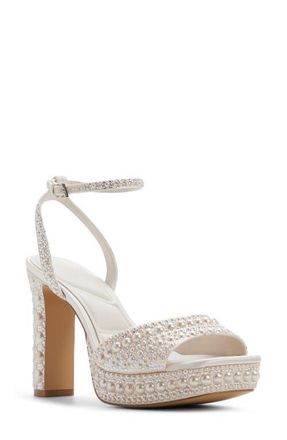 Aldo Chicgleam Ankle Strap Platform Sandal in Other White at Nordstrom, Size 6.5