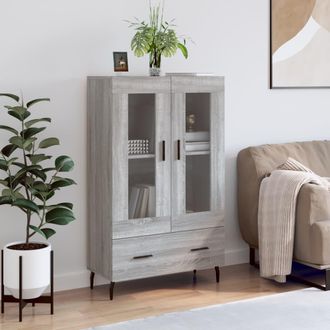 vidaXL Aparador Alto Madera De Ingenier&iacute;a Gris Sonoma 69,5x31x115 Cm Vidaxl