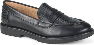 BareTraps Calli Croc Embossed Faux Leather Loafer in Black Croco at Nordstrom, Size 5.5