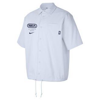 Nike Team 31 Club Nike Mens NBA Woven Short-Sleeve Top in Grey | FZ7510-085