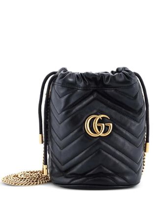 Gucci GG Marmont Matelasse Leather Mini bucket bag - Black