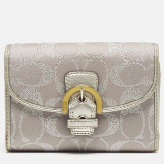 Coach Grey Canvas And Leather Wallets