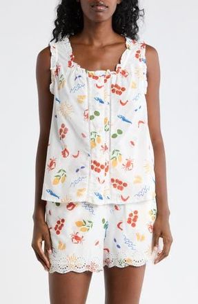 C&C California Katina Cotton Tank Top in Sugar Swizzle Conversational at Nordstrom Rack, Size X-Large