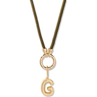 Brook & York Kai Initial Charm Necklace in Gold/Olive G at Nordstrom