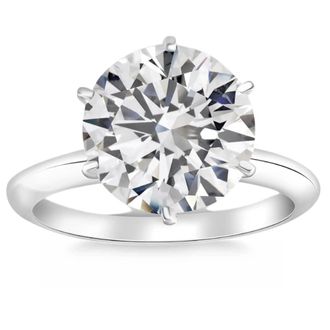 Pompeii3 Certified 5Ct Solitaire Diamond Engagement Ring 14k White Gold Lab Grown Size: 6.5