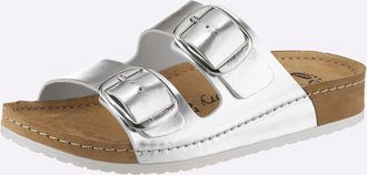 Mubb Pantolette MUBB, Damen, Gr. 36, silberfarben, Glattleder, Rindsleder, Schuhe Pantolette