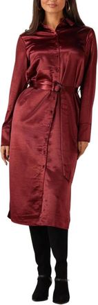 Freebird by Steven Damina Midi Jurk - Dames - Shirt Kleedjes - Rood - S - Polyester - Kleedjes