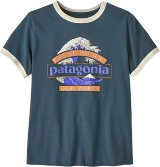 Patagonia Great Waves Ringer Tee T-Shirt f&uuml;r Damen | blau