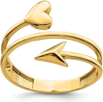 Diamond2Deal 14k Yellow Gold Heart and Arrow Ring