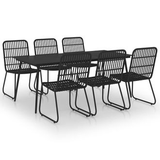 vidaXL Juego De Comedor Para Jard&iacute;n 7 Piezas Rat&aacute;n Sint&eacute;tico Y Vidrio Vidaxl