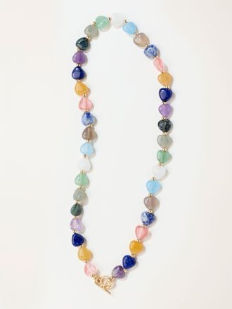 Fat Face FatFace Multi Colour Heart Stone Necklace