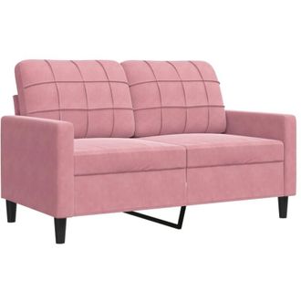 vidaXL Sofá de 2 plazas terciopelo rosa 120 cm Vidaxl